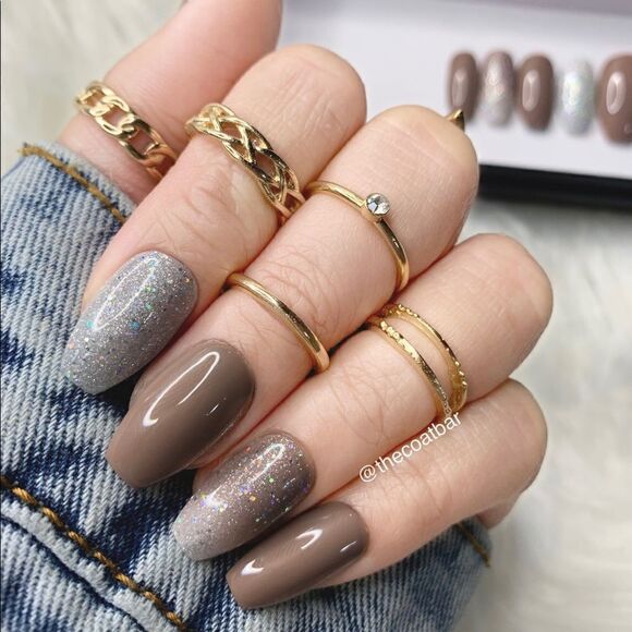 Hands Brown Custom Press On Nails | High Quality Nails | Handmade - Picture 1 of 11